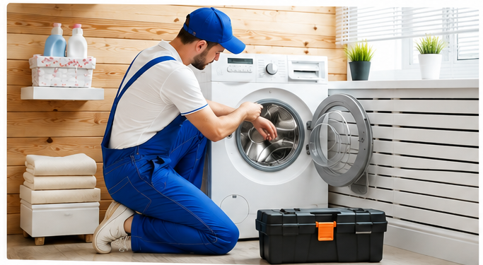 washing machine repair technician crop